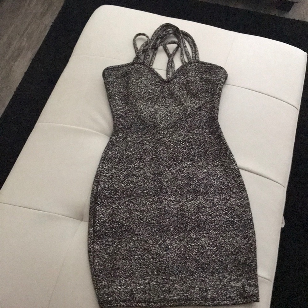 Black Gold Mini Dress